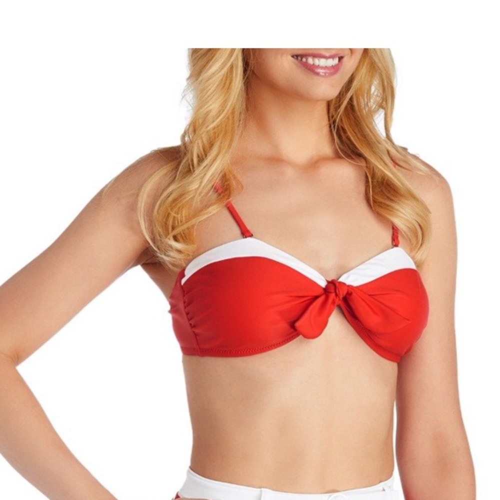 Raisins red and white bikini top